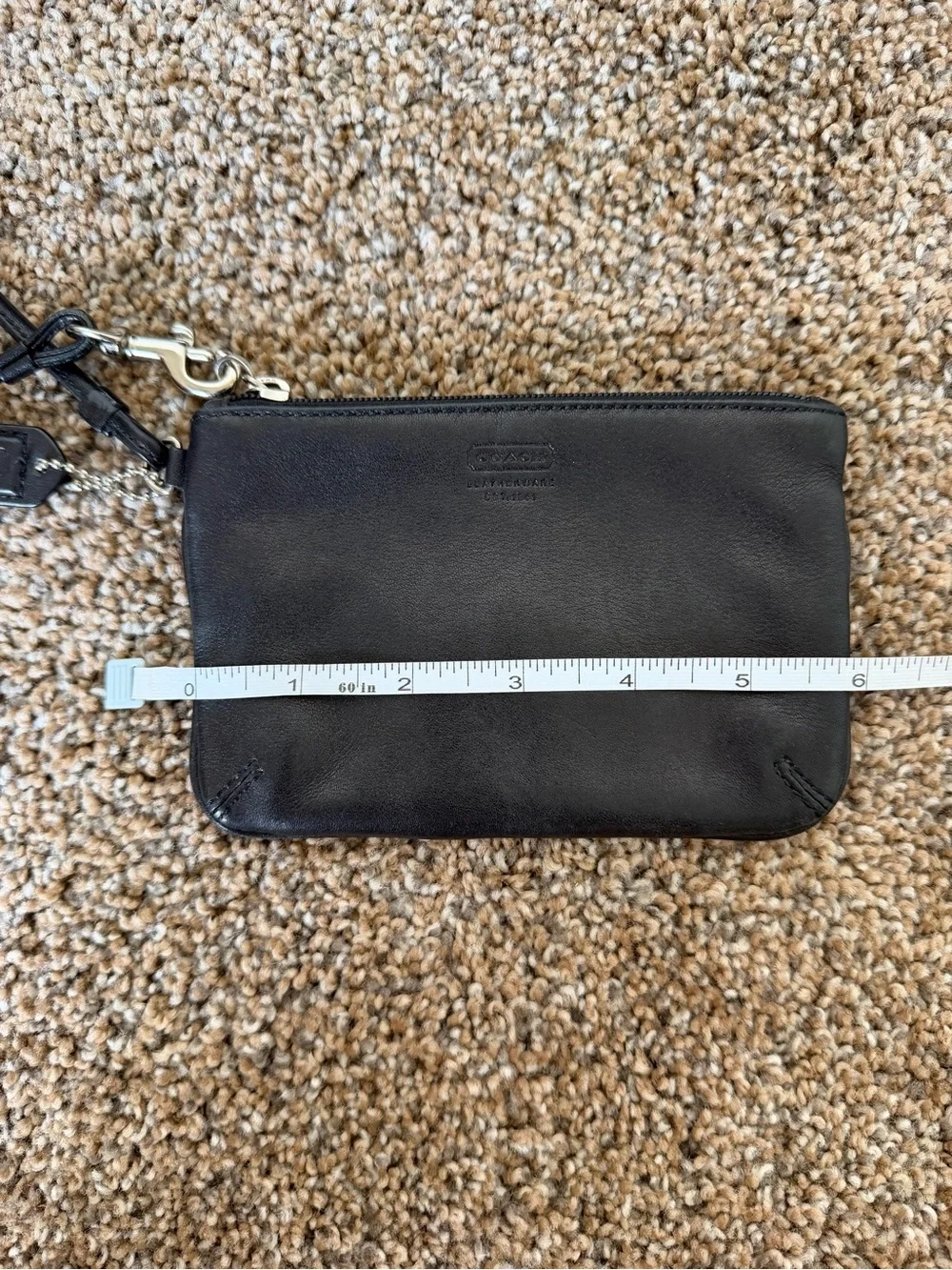 COACH Vintage H2S-9426 Black Leather Tote Computer Bag with Black Wristlet
